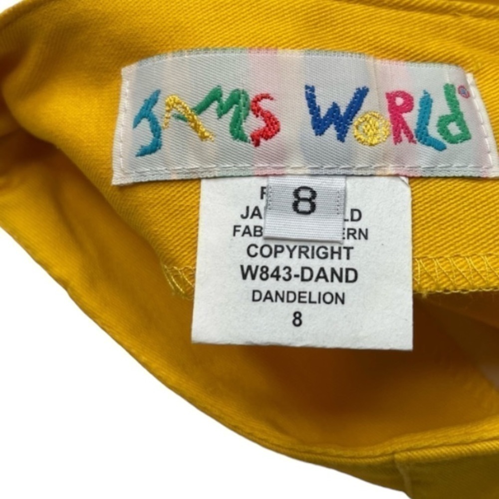 NEW JAMS WORLD Retro Yellow Dandelion Cotton Stretch Mini Skirt w/Pockets Size 8 - Picture 8 of 10